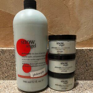 Philosophy Snow Angel Jumbo Shower Gel and 3 Cloud Creme's!! Sealed!